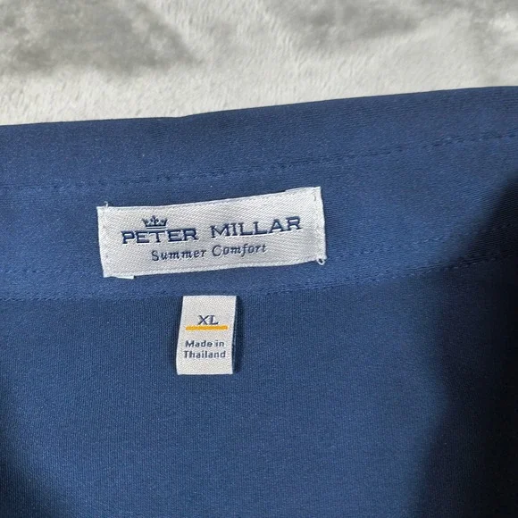 Peter Millar Polo Shirt Mens XL Blue Summer Comfort Golf Stretch Performance - Picture 3 of 7